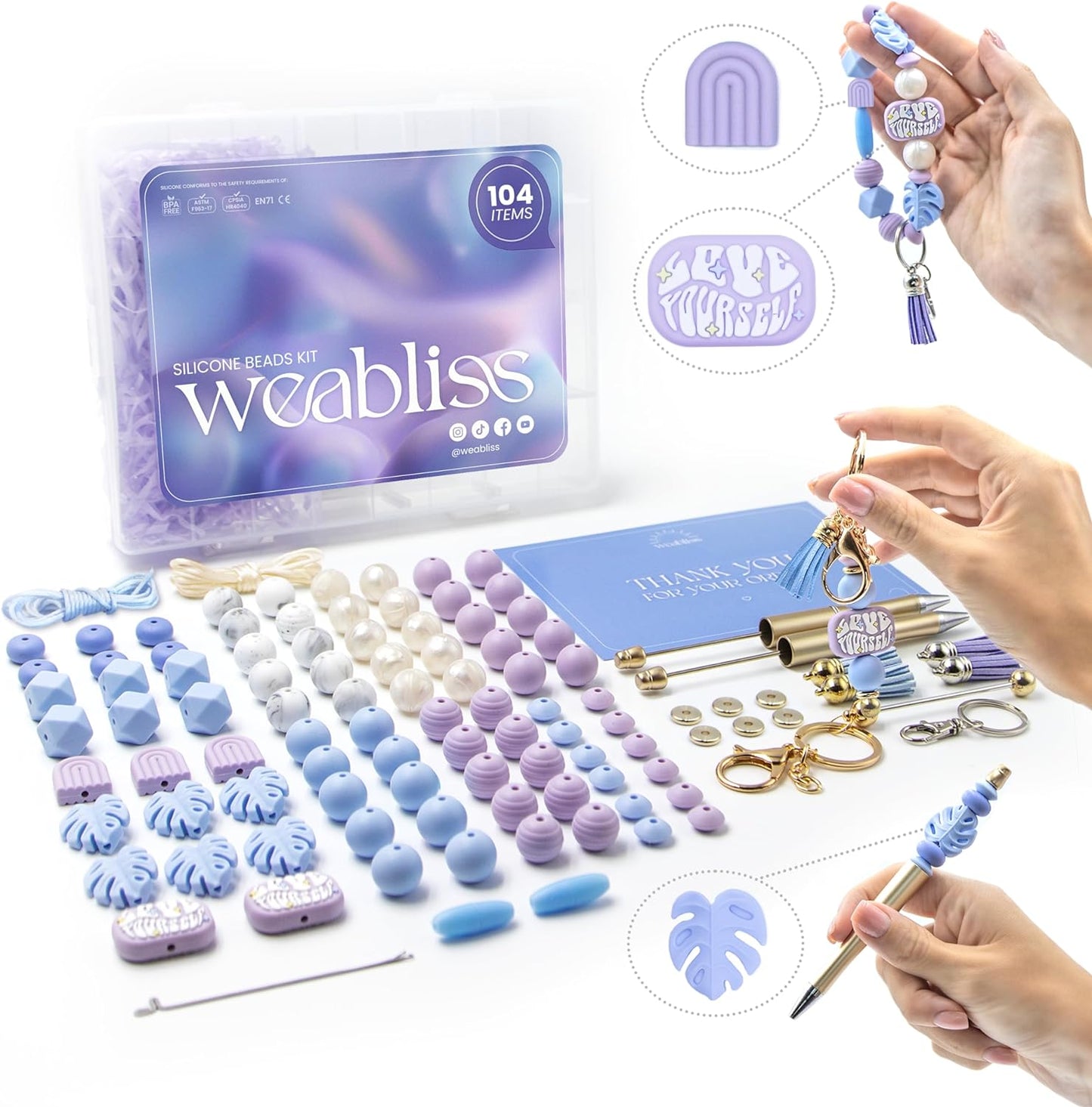 WEABLISS Silicone Beads Kit: All you need to start your bead craft