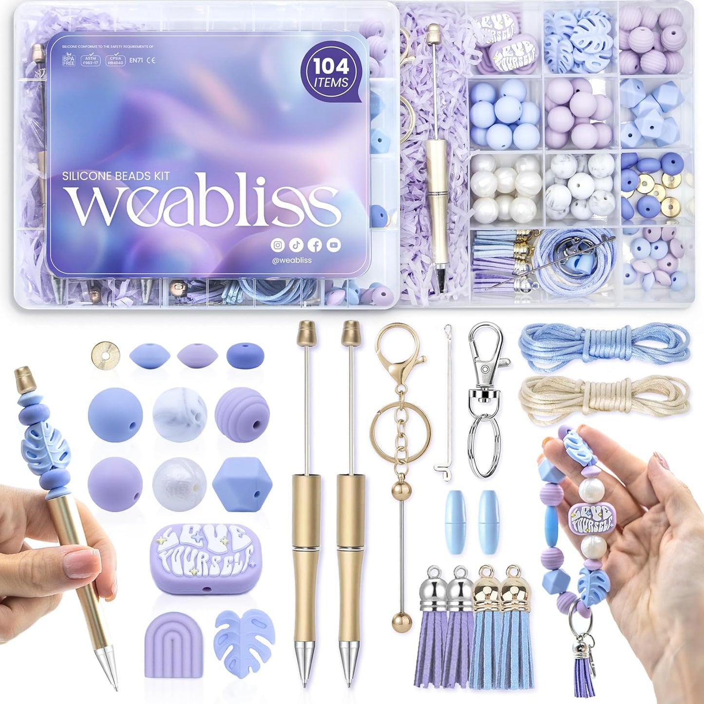 WEABLISS Silicone Beads Kit: All you need to start your bead craft
